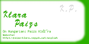 klara paizs business card